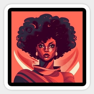 African Queen, Afro Superhero, Female Warrior, Black History Sticker